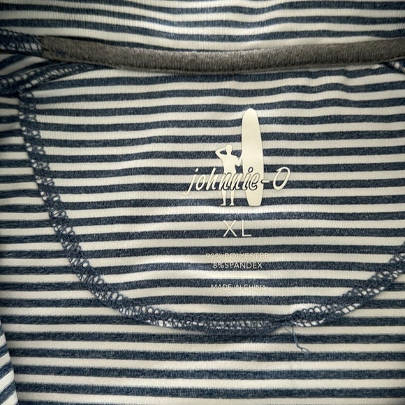 johnnie-O Navy and White Striped Pullover - Picture 4 of 5